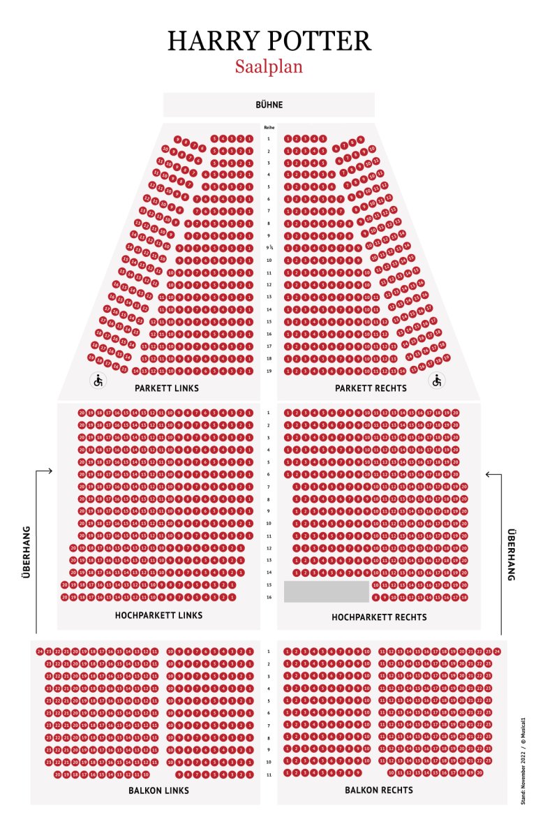 Harry Potter Hamburg Saalplan Sitzplan Saalplan